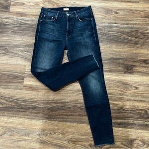 MOTHER High Waisted Looker Ankle Fray